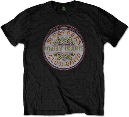 The Beatles Heren Tshirt -L- Original Pepper Drum Zwart