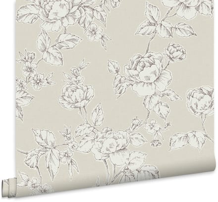 Laura Ashley Pollington Roses Behang - Bloemen - 10mx52cm - Beige