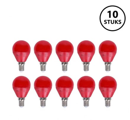 G45 kogellamp 10 stuks | E14 LED lamp 4W=30W gloeilamp | rood licht
