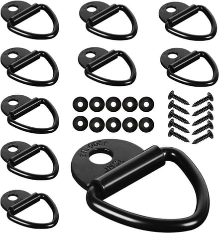 Cargo Tie-Down Ankers - V-Ring Bouten - Vracht Beveiligen - Stalen Constructie - 2 inch Diameter - Zwart