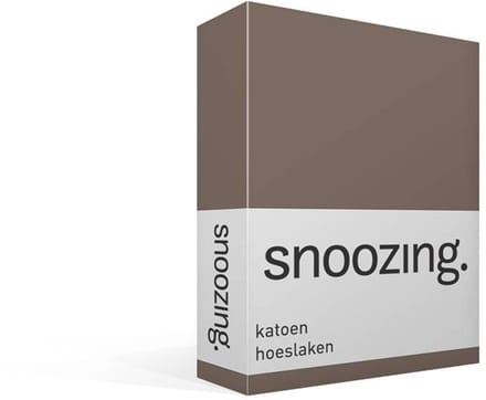 Snoozing - Katoen - Hoeslaken - Eenpersoons - 80x220 cm - Bruin