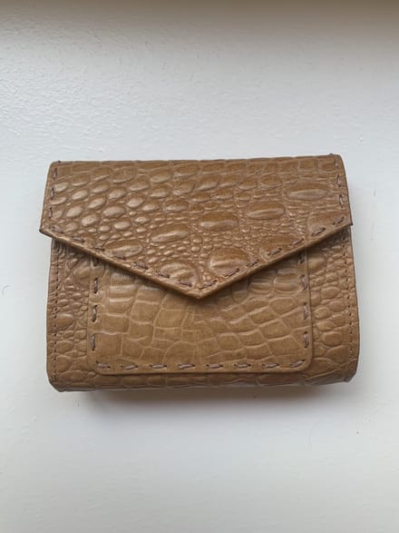 Hidesign lederen dames portemonnee 'Celia' naturel cognac