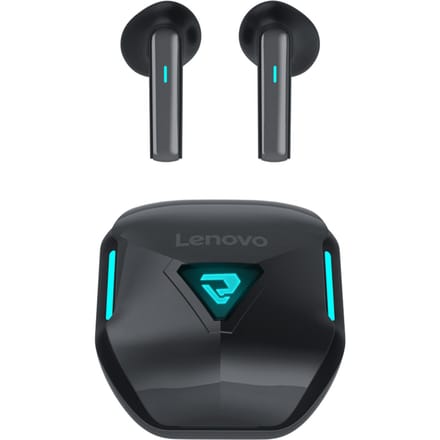 Casque de jeu Lenovo TG132 BT 5.3 Casque de jeu sans fil à faible latence pour course à pied noir