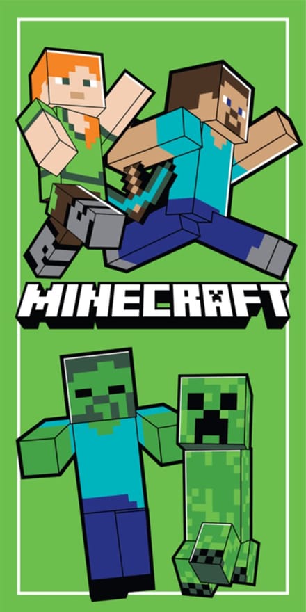 Minecraft handdoek Running 70 x 140 cm - polyester