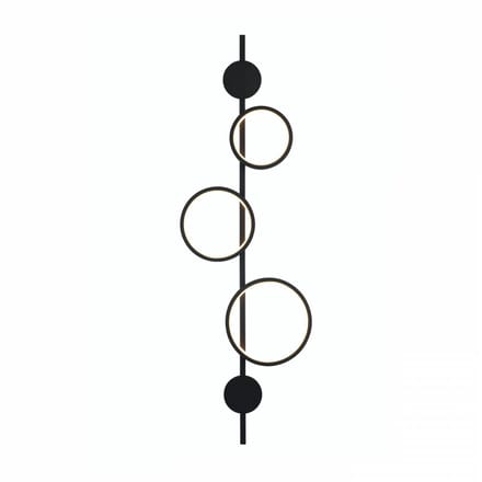 Kosilum - Saretti - Wandlamp - Zwart - Metaal en aluminium