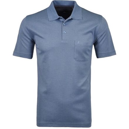 Ragman Polo Softknit Fine Jacquard Pattern Blauw / male