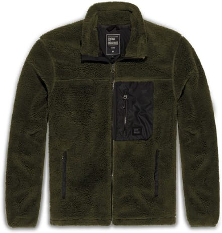 Vintage Industries Fleecejacke Kodi Lined Sherpa Fleece Dark Olive-S