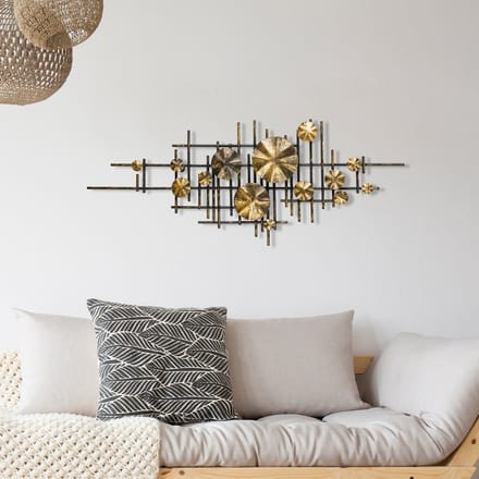 Wallity Wanddecoratie - Metaal - Modern Design - 113x44 cm - Zwart