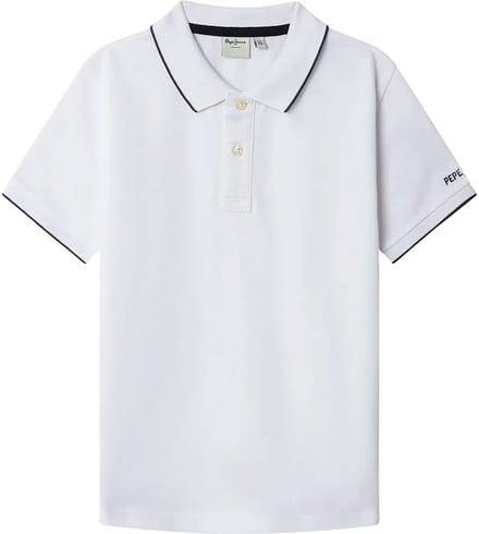 Pepe Jeans Hayden Korte Mouw Poloshirt Wit 8 Years Jongen