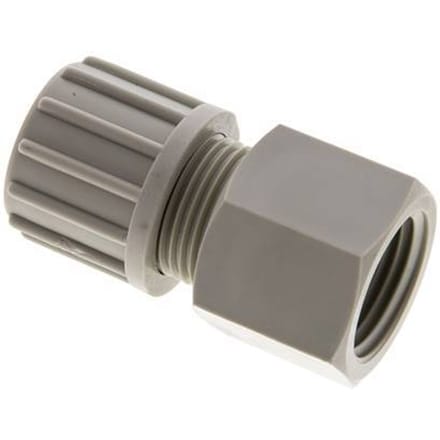14x12mm & G1/2'' PP Rechte Knelfitting Binnendraad 10bar