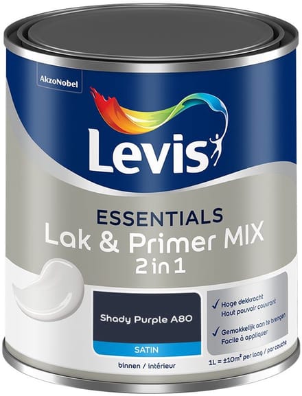 Levis - Essentials Lak & Primer Mix - Shady Purple A80 - Mengverf - 1 L