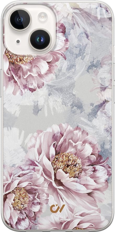 Hoesje geschikt voor Apple iPhone 14 - Floral Print - - Beige - Apple - Casevibes