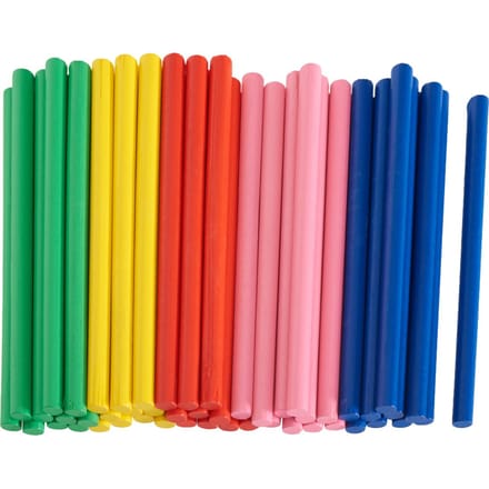 VBS XXL Bamboestokjes "Gekleurde" - 50 stuks, L 8 cm, Ø 0,5 cm