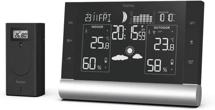 Met Buitensensor - Weerstation Binnen en Buiten - Weermeter Draadloos - Temperatuurmeting