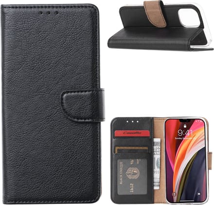Cityhoesje - iPhone 13 mini - Bookcase incl. Pasjeshouder - Zwart