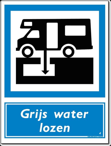Grijs water lozen bord - Forex - 30 x 40 cm - Weerbestendig
