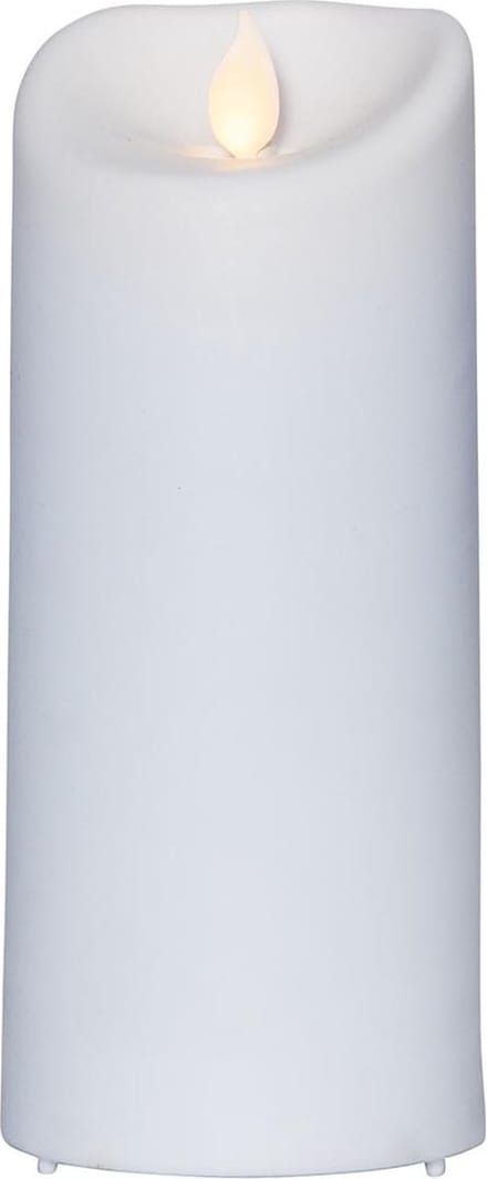 Star Trading kaars M-Twinkle, zuilkaars, wit, LED, timer, geel, buiten, binnen, 17,5 cm