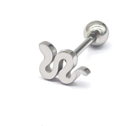 Oorpiercing Slang - RVS - 6 mm - Zilverkleurig