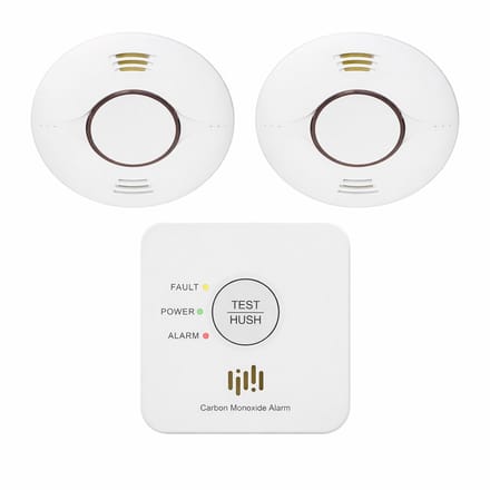 Koppelbare brandveiligheidsset – 2× rookmelder + 1× koolmonoxidemelder – 10 jaar batterij