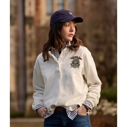 Superdry Crest Rugby Top White Grootte: 42