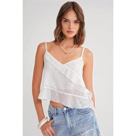 Gelaagd Textuur V-Hals Crop Top