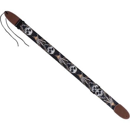 Gitaarband Cool Skelet Ontwerp Verstelbaar 2 Inch Breed Polyester Gitaarband voor Bas Elektrische black