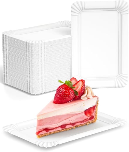 Pak van 250 Rectangular Disposable Paper Plates voor Feestjes en Events