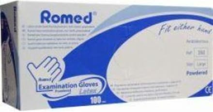 Romed Latex handschoenen gepoederd Large