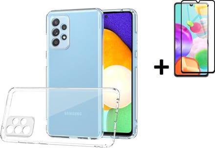 MoDo hoesje Geschikt voor Samsung Galaxy A33 5G - Siliconen Back Cover - Transparant met full screenprotector
