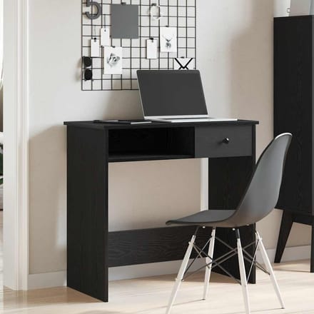 vidaXL - Bureau - 80x40x75 - cm - bewerkt - hout - zwart