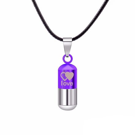 Fako Bijoux® - Ketting Ashanger / Assieraad - Love - Paars