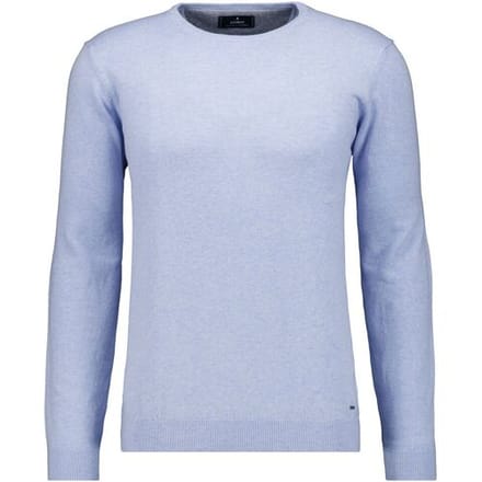 Ragman Trui Supersoft Knit Pullover Knitted Elbow Patches Licht Blauw / male