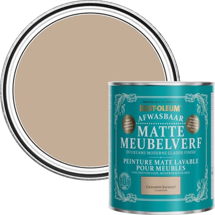 Rust-Oleum Bruin Afwasbaar Matte Meubelverf - Gezouten karamel 750ml