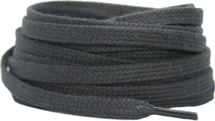Platte katoenen veters 6mm Donkergrijs 120cm - sneakers