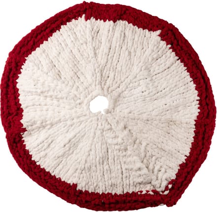 J-Line kerstboom rok Gebreid - polyresin - wit/rood