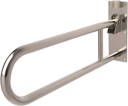 Inschuifbare Handgreep - Douchegreep Handgreep - Veilig Douchen - Roestvrij Staal - H300 x B100 x D850 mm - Wit