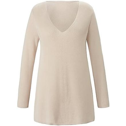 Trui in A-lijn V-hals Van Emilia Lay beige