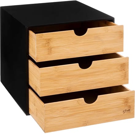 5Five kantoor organizer ladeblok - 3 lades - 25 x 31 x 24 cm - hout