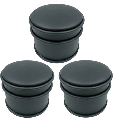 Svenska Living Deurstopper - 3x - rond - mat zwart - 10 x 8 cm - 1 kg
