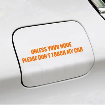 Bumpersticker - Unless Your Nude - 3,5 X 18,5 - Oranje