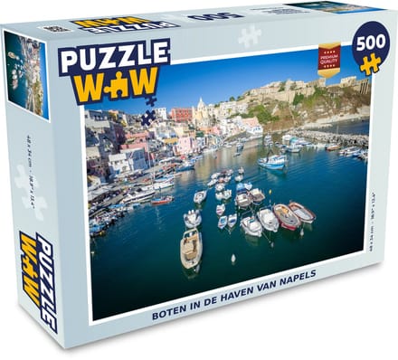 Puzzel Boten in de haven van Napoli - Legpuzzel - Puzzel 500 stukjes