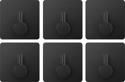 Via Fectio® Handdoekhaakjes - Zelfklevend - 6 Stuks - Mat Zwart - RVS