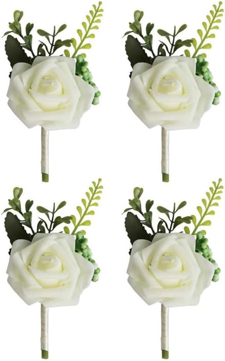 4 Stuks Roze Bloem Buttonhole Corsages voor Trouwen en Feesten