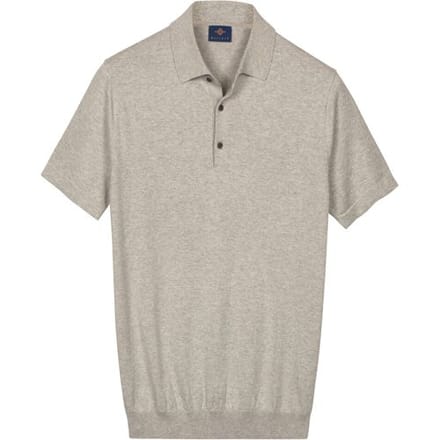 Baileys Polo Subtle Faux-Uni Short Sleeve Single Knit Soft Grey / male
