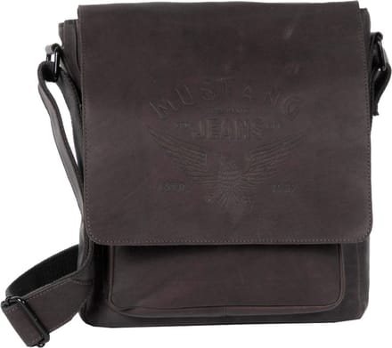 MUSTANG Leren Schoudertas Valencia Pisco Shoulderbag Brown Donkerbruin