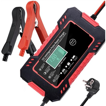 Volautomatische auto-acculader 12V 6A EU rood