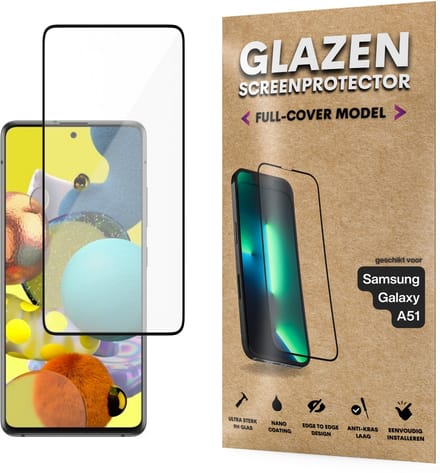 Screenprotector - Geschikt voor Samsung Galaxy A51 - Gehard Glas - Full Cover Tempered Glass - Case Friendly
