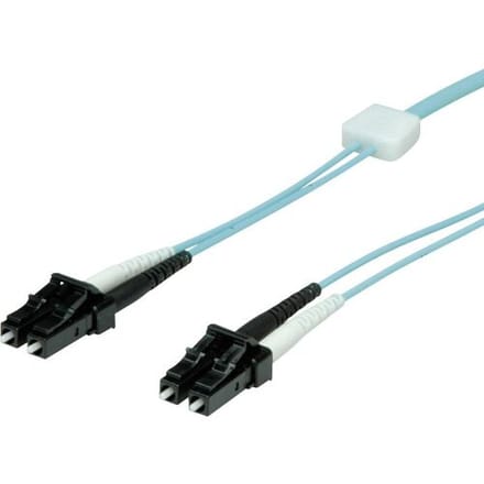 EasyLan glasvezel LED patchkabel duplex 50/125µm OM3, LC/LC, turkoois, 2 m