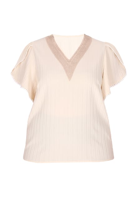 usha Grote maat blouse Dames beige