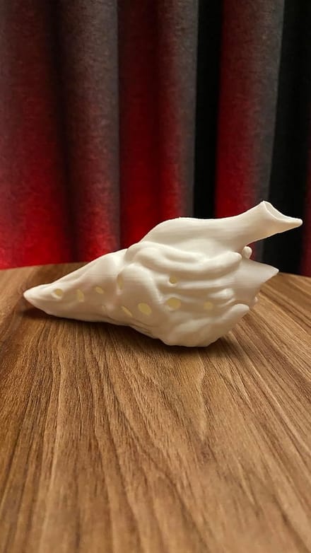3D Geprinte Functionele Velociraptor Fluitje met Resonerende Kamer 15 cm